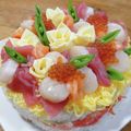 デグーみむろ's cooksnap of when they made 入学入園祝い✿スライスチーズで寿司ケーキ.