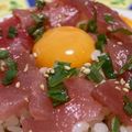 ラクラクダ's cooksnap of when they made 簡単♡ダシダ卵黄漬けでマグロユッケ風♡.