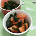 赤い電話's cooksnap of when they made トマトとわかめの酢の物.