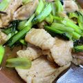 1065386's cooksnap of when they made 鶏むね肉と小松菜のオイ酢ターソース炒め.