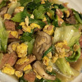 macaroniママ's cooksnap of when they made 【超簡単】レタスとハムステーキの卵炒め.