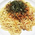 ◯usa◯'s cooksnap of when they made 馬車道田舎風パスタ風ピリ辛納豆パスタ.