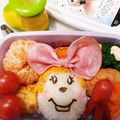 しじみごはん's cooksnap of when they made ハム リボン キャラ弁 記念 花.