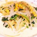 tuka☆eri's cooksnap of when they made ほうれん草とベーコンのミルクスープスパ.