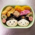 Chaaa_room's cooksnap of when they made ５分で出来ちゃう♪お雛さまとお内裏様弁当.