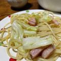 Sa〜ちゃん's cooksnap of when they made キャベツとベーコンのパスタペペロンチーノ.