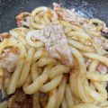 shimomak's cooksnap of when they made ◆某名店のアレンジレシピ♡焼きうどん◆.
