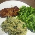 Yokchina's cooksnap of when they made ほうれん草とベーコンのクスクス.