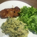 Yokchina's cooksnap of when they made ほうれん草とベーコンのクスクス.