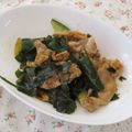 youtapapa's cooksnap of when they made ごま油香る♪豚肉きゅうりわかめの中華炒め.