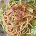 まいかちゃ's cooksnap of when they made 【パスタ】レタスとベーコンのオイルパスタ.