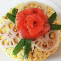 roll21's cooksnap of when they made ひなまつりに♡サーモン花の寿司ケーキ.