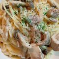 ☆Uko☆'s cooksnap of when they made きのことチキンのクリームパスタ〜覚え書〜.