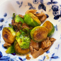 moripu's cooksnap of when they made 芽キャベツと豚肉のオイスターソース炒め.