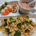 蜜柑☆ミ's cooksnap of when they made ＊離乳食中期＊ひな祭り✿ベビーちらし寿司.