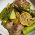 らもの台所's cooksnap of when they made 鶏肉とアスパラガスのレモン炒め.