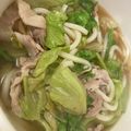 料理初心者✩ゆりちゃ's cooksnap of when they made レタス半玉ペロリ☆レタぶたうどん.