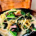 ＊あんずあん＊'s cooksnap of when they made イカの塩辛と牛乳のスープパスタ.