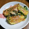 ramieru's cooksnap of when they made 魚肉ソーセージとほうれん草☆焼き.