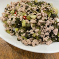 miecoco's cooksnap of when they made めちゃウマ！★野沢菜とひき肉の炒め物★.