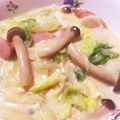miumini's cooksnap of when they made 白菜としめじの豆乳クリーム煮.