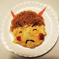 お山のエイ's cooksnap of when they made 節分やキャラ弁にも♪黄色鬼さん焼きそば♪.