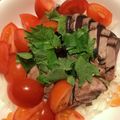 かずくん☆'s cooksnap of when they made 鰹のたたきとトマトののっけ盛りサラダ.
