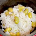 serafin's cooksnap of when they made 秘伝豆(青大豆)の炊き込みご飯.