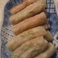 piyochako's cooksnap of when they made お弁当に。カニカマと枝豆の揚げ春巻き♪.