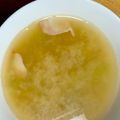 ピョンちゃん★'s cooksnap of when they made ブロッコリーの茎とベーコンのお味噌汁.