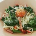 yokoyoko76's cooksnap of when they made 菜の花とベーコンのワンポットカルボナーラ.