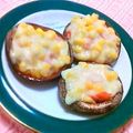 つつくみ's cooksnap of when they made 簡単おつまみ♬トースターdeしいたけピザ.