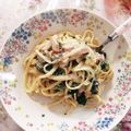 ☆ALICE☆☆'s cooksnap of when they made ベーコンとほうれん草の濃厚クリームパスタ.