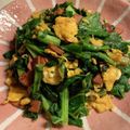 アルパカイーツ's cooksnap of when they made 【リメイク】かき菜とベーコンの卵炒め.
