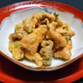 お料理ニャロメ's cooksnap of when they made 旨い！ささ身・椎茸天ぷらの胡麻油マヨ和え.