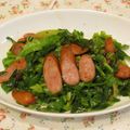 youtapapa's cooksnap of when they made キャベツの外葉とソーセージの炒め物.