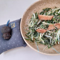 小手毬＊●((◉ｴ◉))●'s cooksnap of when they made 水菜と油揚げの簡単無水お浸しの作り方.