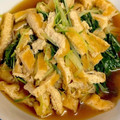 ポムポムポヨコ's cooksnap of when they made レンジとめんつゆで♪水菜と油揚げの煮浸し.