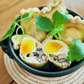 マルんちの丸顔's cooksnap of when they made 簡単♪油あげと卵の巾着煮／豆入り.