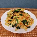 まつねぇ７２１６'s cooksnap of when they made ニラとミンチのうどん焼き.