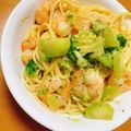 たんぽっぽ♪♪♪'s cooksnap of when they made 海老とブロッコリーの☆簡単クリームパスタ.