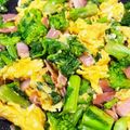 なーなちゃん's cooksnap of when they made 菜花・ベーコン・たまごのシンプルな塩炒め.