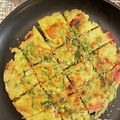 あいらんど0402's cooksnap of when they made 大量消費！水菜のモチモチチヂミ.