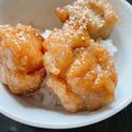na_o♡'s cooksnap of when they made レンジで簡単☆ピリ辛唐揚げ丼♪.