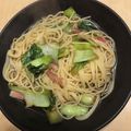 akasio10's cooksnap of when they made チンゲン菜の和風パスタ.