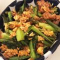 meg;'s cooksnap of when they made 味付け簡単☆豚肉と小松菜の卵炒め.