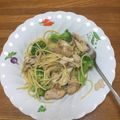 おはなすき's cooksnap of when they made とりの唐揚げリメイクパスタ.