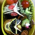 トッコまま's cooksnap of when they made 仮面ライダーW キャラ弁.