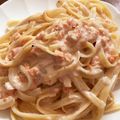 nakataka先生's cooksnap of when they made 絶品！　サーモンクリームパスタ　♪.