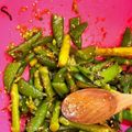 サンタJr's cooksnap of when they made スナップエンドウとアスパラのおかかゴマ.